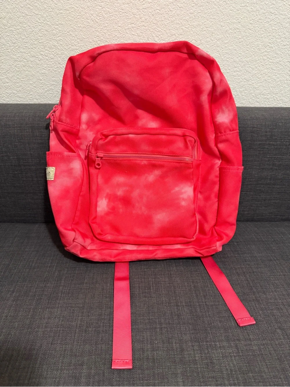 Fucsia Pink Tie-Dye Canvas Backpack - Casual Daypack